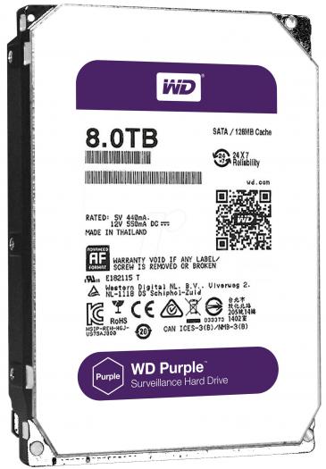 WD80PUZX - 8TB Seria Purple CCTV